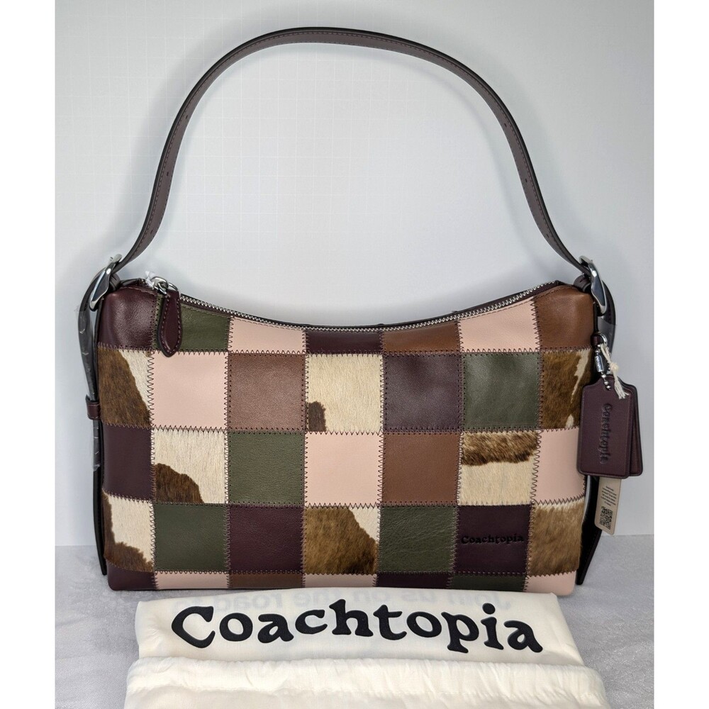 Coach Coachtopia Alter Ego Slouchy Shoulder Bag Patchwork Merlot Olive NWOT